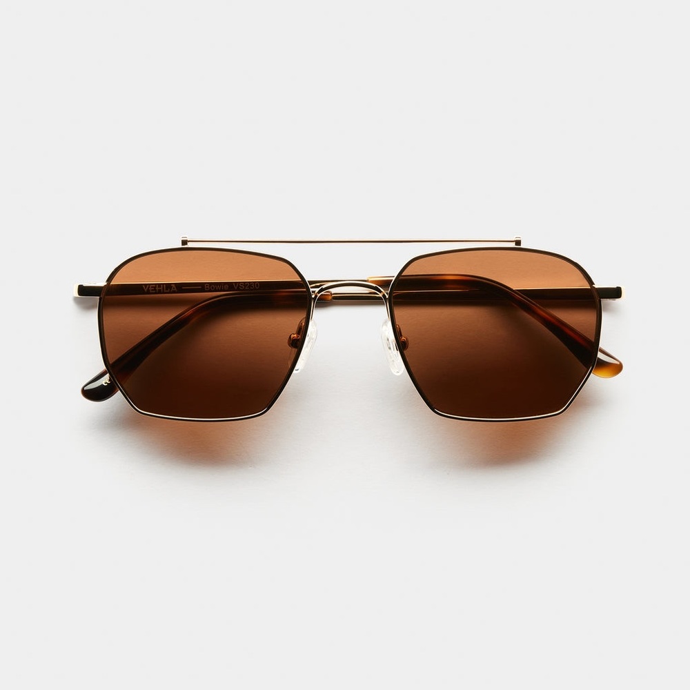 Vehla Gold Frame Brown Sunglasses